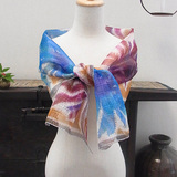 青と紫のストール